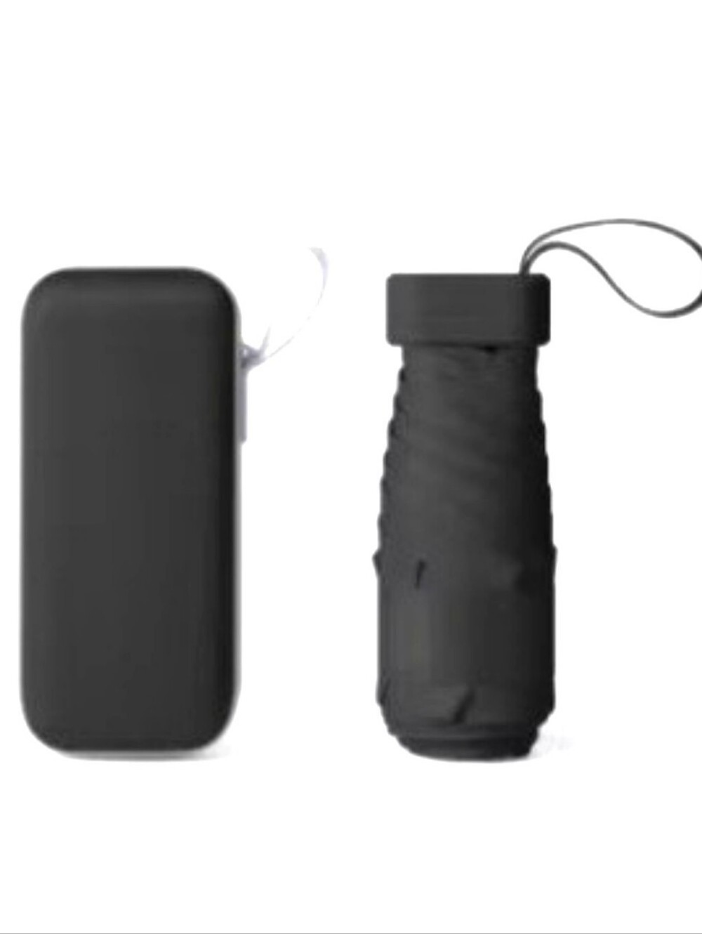 Compact/Travel Umbrella with Sleeve & Case BLACK  6 Inch UPF50  Unisex NWT